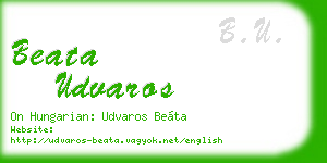 beata udvaros business card